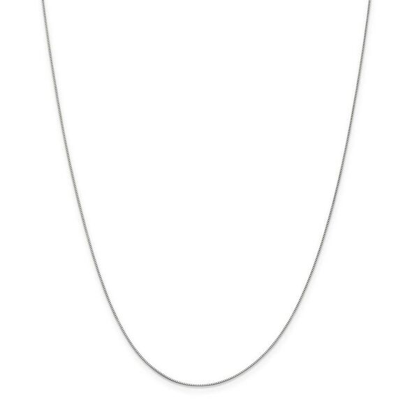 0.5mm, 14k White Gold Box Chain Necklace, 24 Inch - Picture 3 of 8